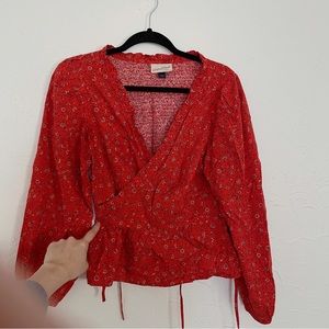 Universal Thread Floral Wrap Blouse